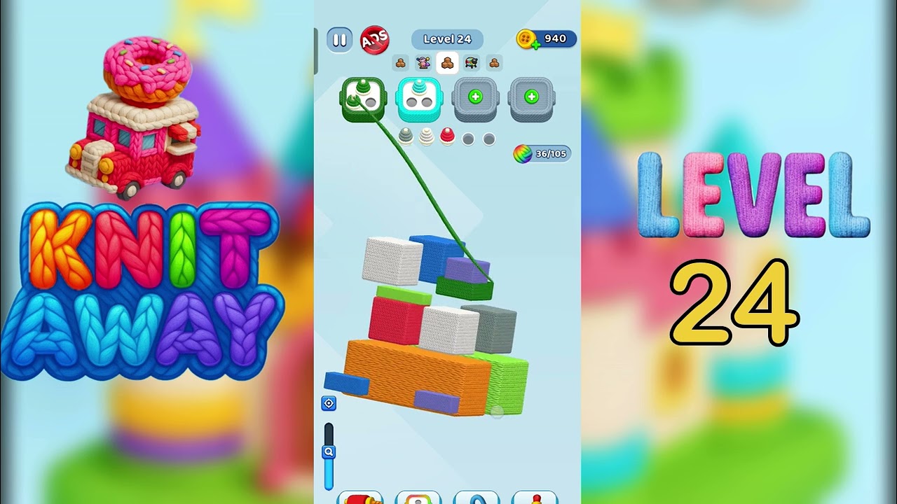 Knit Away Level 24 | Step by Step Walkthrough 