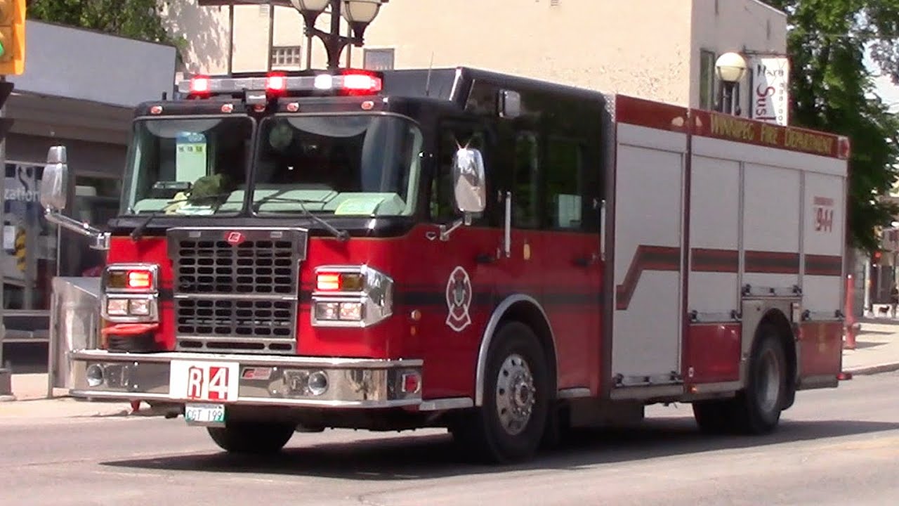 Winnipeg Fire Rescue 4, District 4 & Platoon 1 Responding to Fire