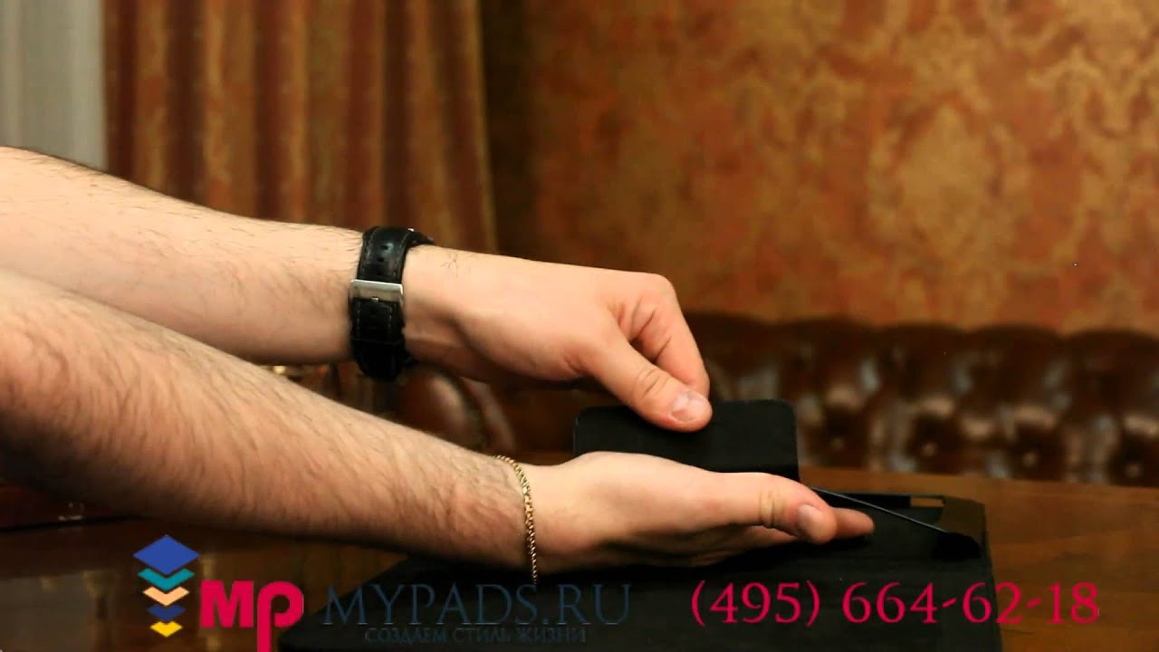Фирменный чехол обложка для LG G Pad 10.1 V700 черный кожаный