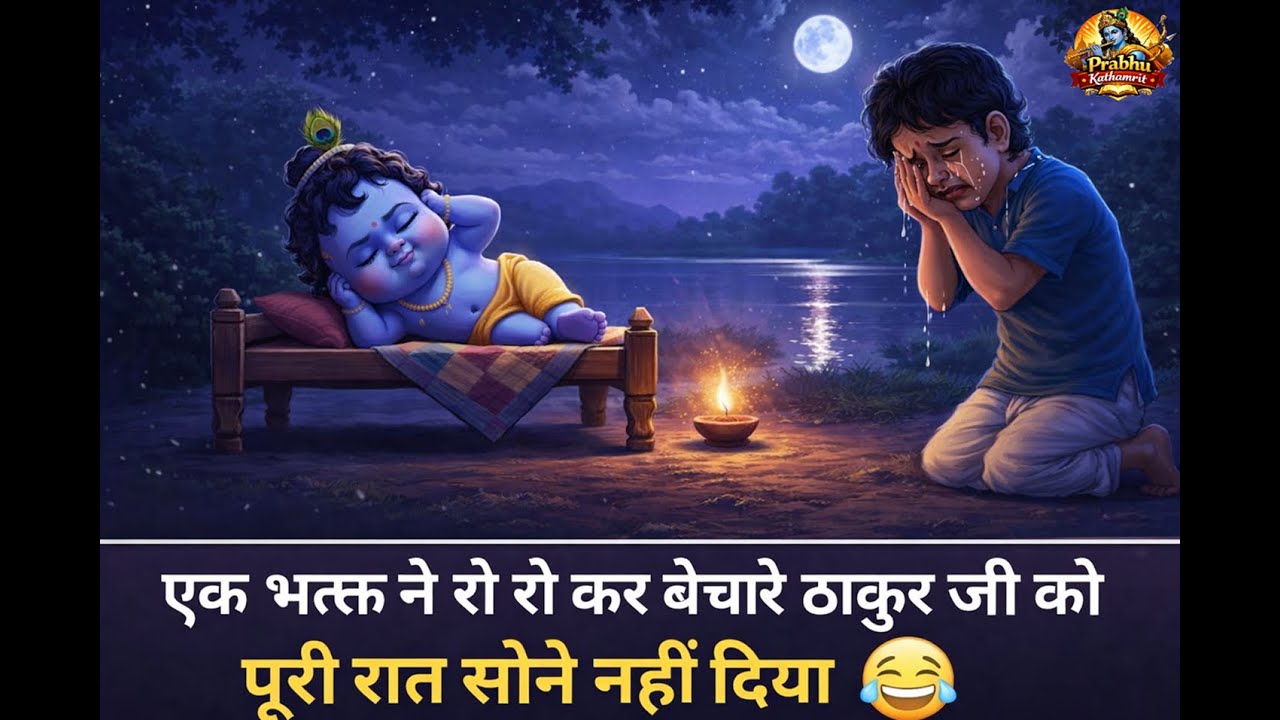 एक भक्त ने रो रो कर बेचारे ठाकुर जी को पूरी रात सोने नहीं दिया 😂| indresh ji katha | #krishnakatha