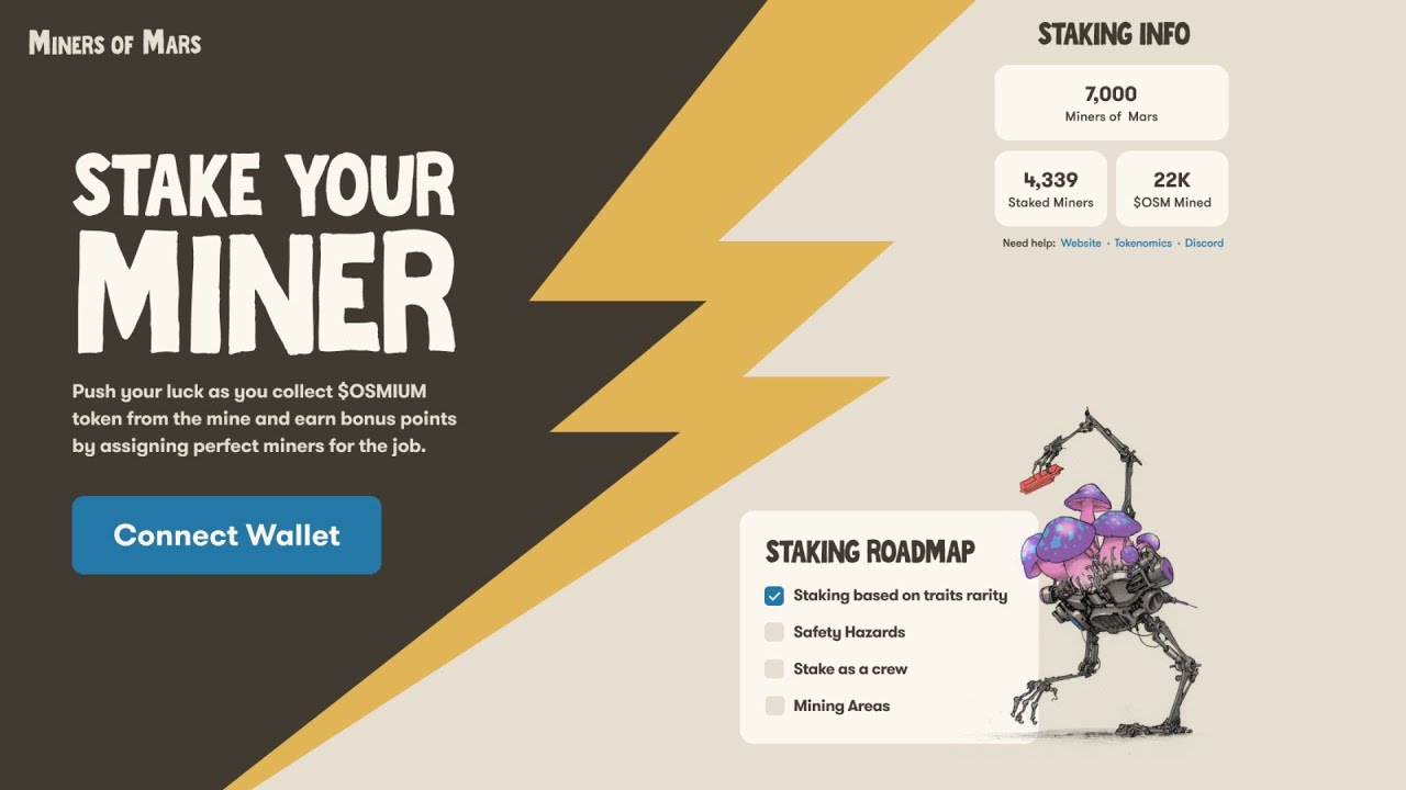 How to get Free Crypto Osmium Tokens by Staking your Miners? Miners of Mars Staking Platform
