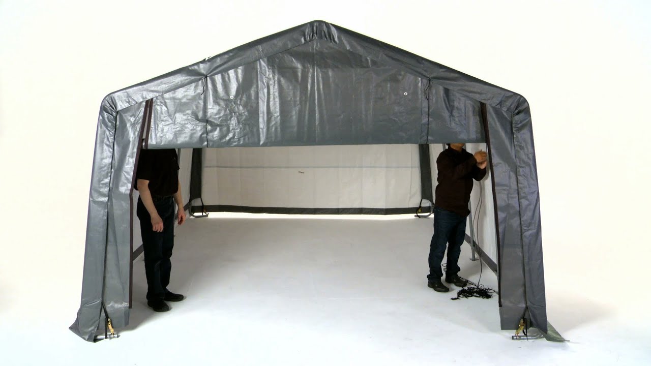 How to: Assembling a ShelterLogic&reg; Pull-Eaze&trade; Roll-Up Door Kit