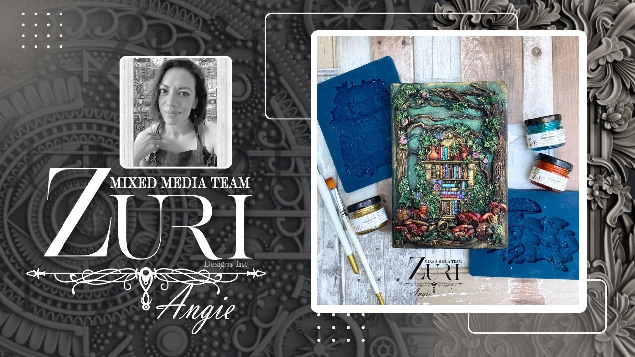 Zuri Floral Journal by @AngieCraftmaker  #designwithzuri #zurimoulds #mixedmedia
