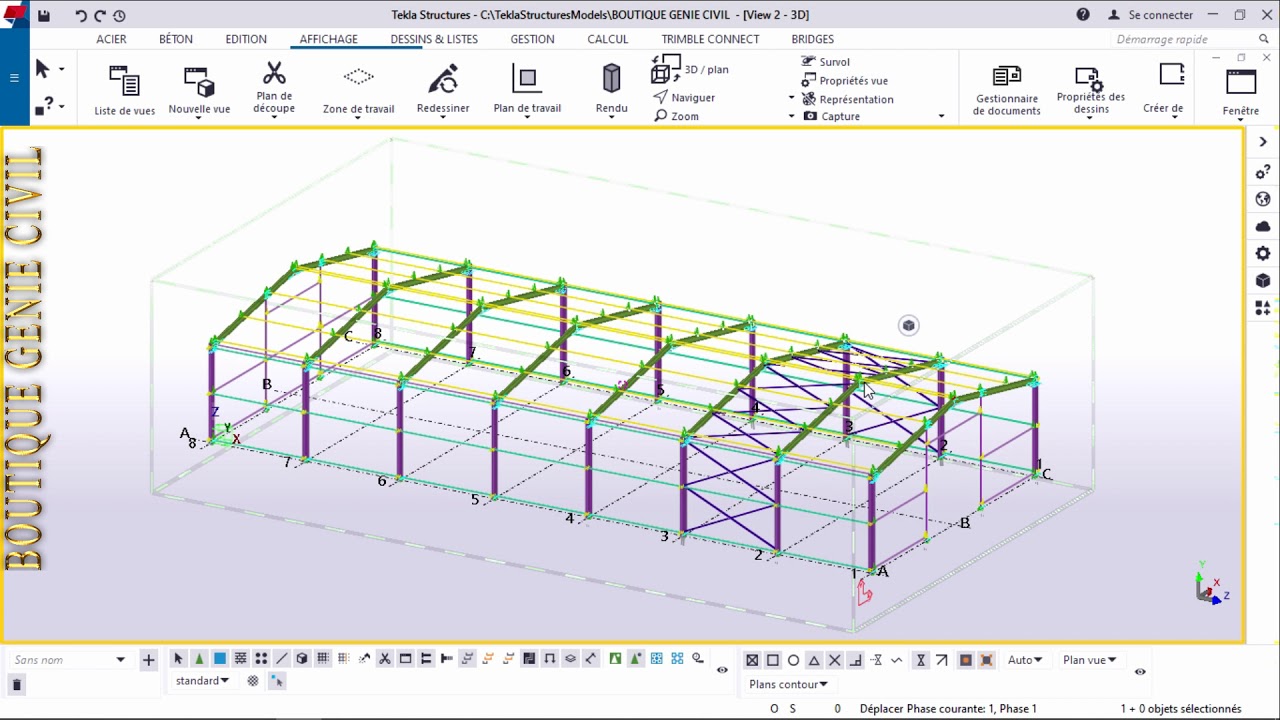 05 Création des cornières de contreventement sur Tekla Structures 2019i