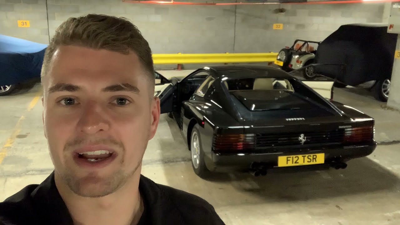 Riding shotgun in a RHD Black Ferrari Testarossa in London!