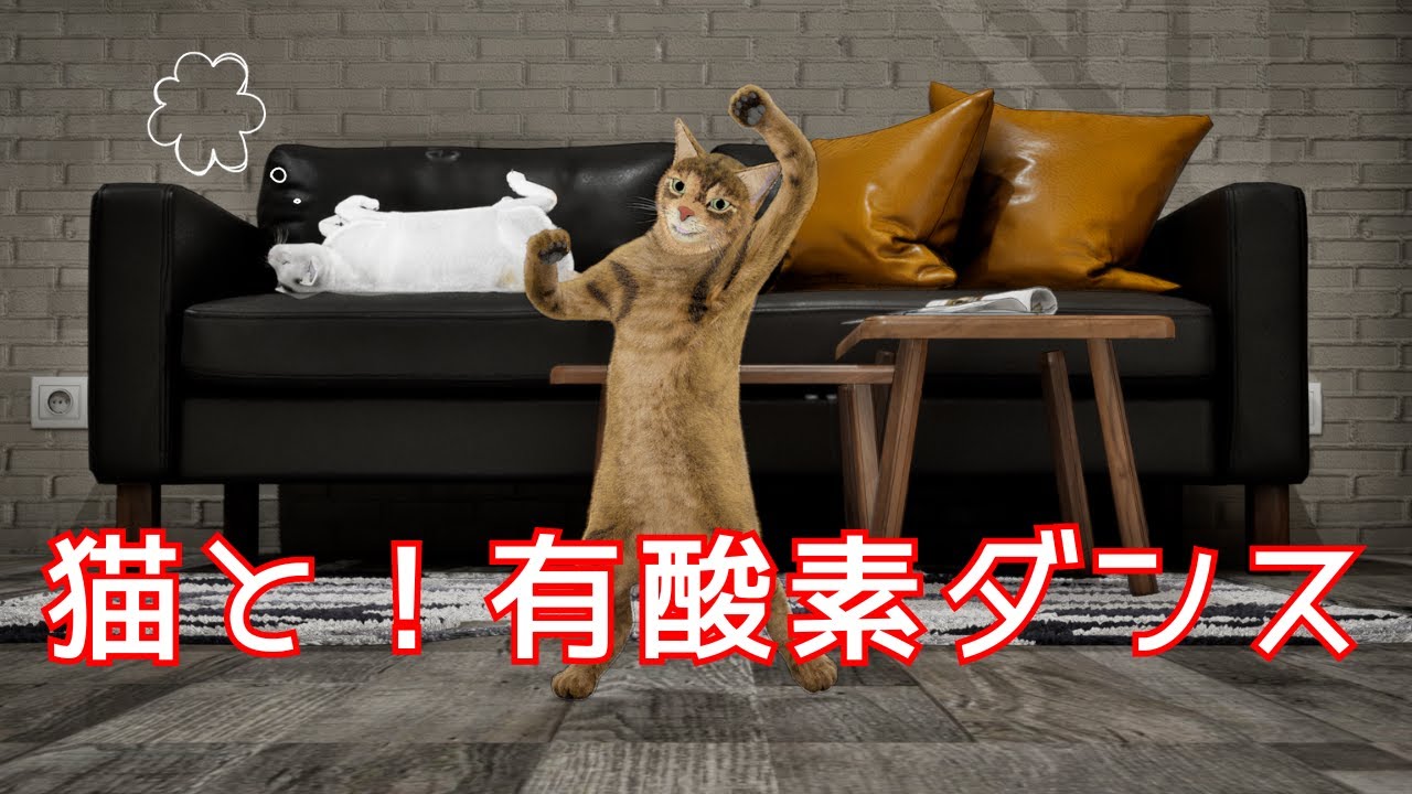 【猫と一緒に】10分間の有酸素ダンス！ほんのり汗ばむくらいで準備運動にも！【UE5】【CG】