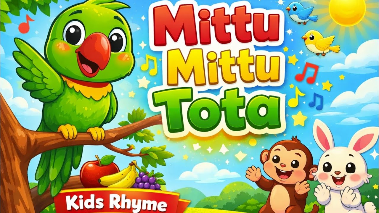 Mittu Mittu Tota 🦜 | Main Tota Main Tota | Hindi Rhyme For Nursery Class Kid's 