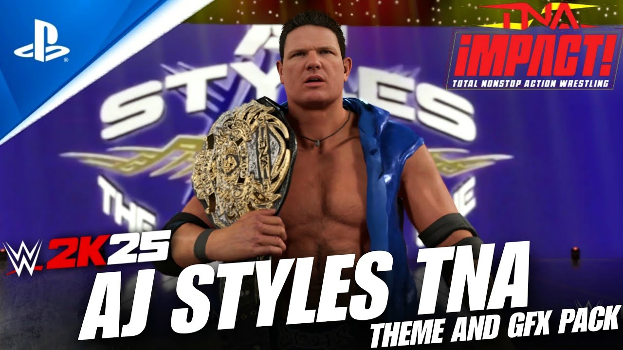 WWE2K25 Aj Styles 2009 TNA Entrance w/ Crazy Title, Graphics Pack And Theme ! 