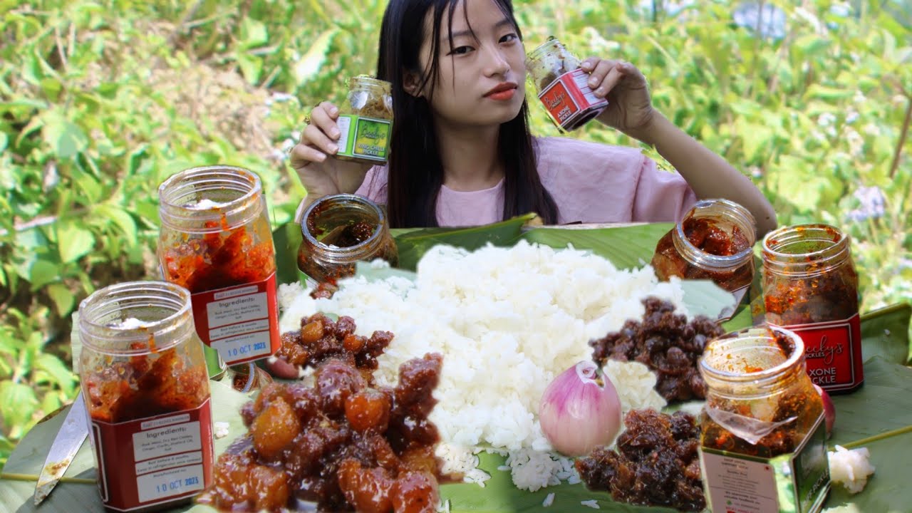 Trying Spicy Naga Pickles From Becky's Pickles | Naga Mukbang|