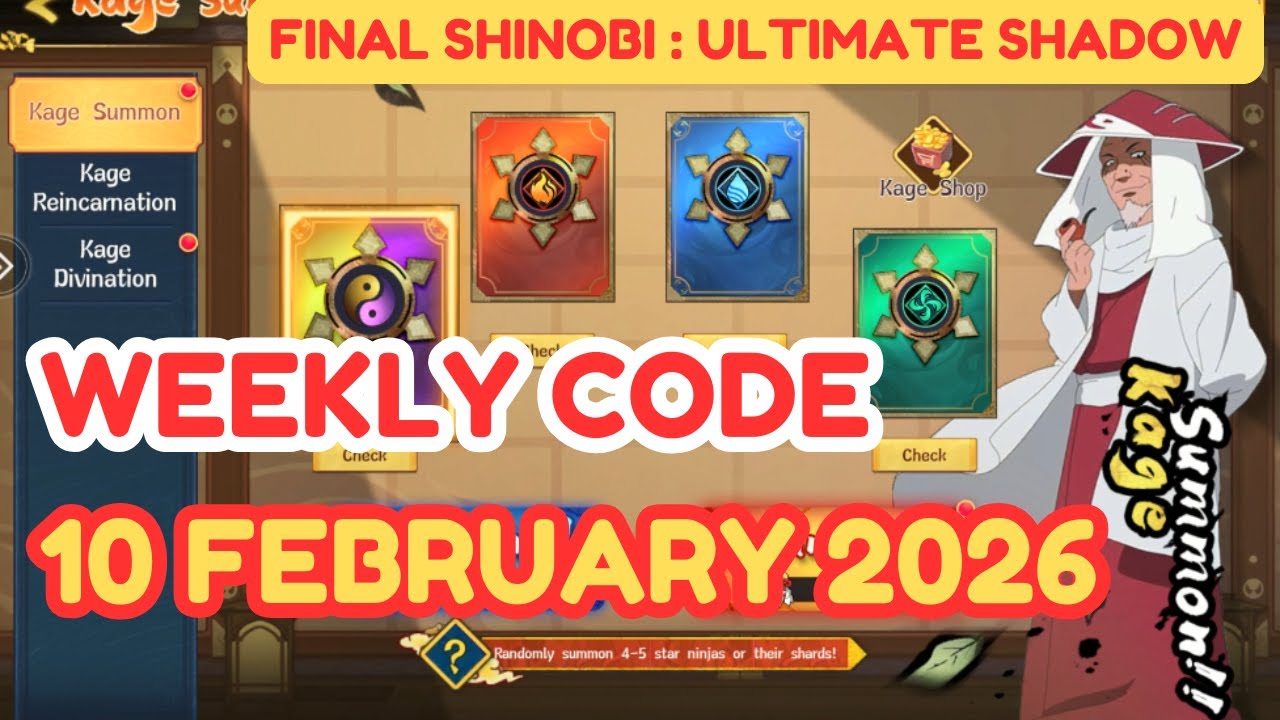 WEEKLY CODE : 10 FEBRUARY 2026 | FINAL SHINOBI : ULTIMATE SHADOW