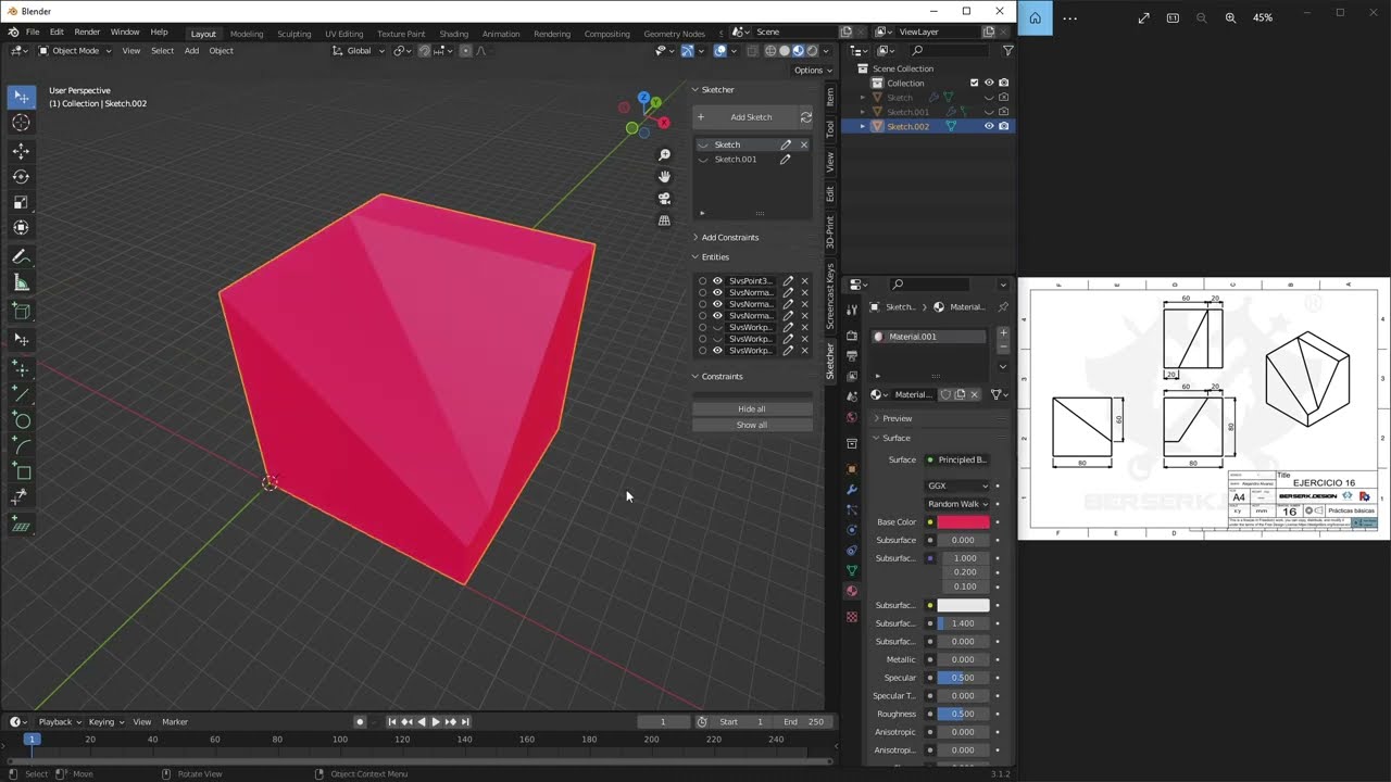Blender CAD para principiantes  16/25 CAD Sketcher
