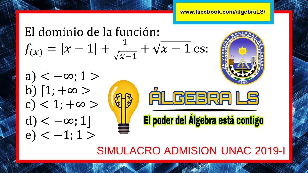 Funciones - Simulacro UNAC 2019-I #PRE #UNAC #CEPREUNAC #Simulacro