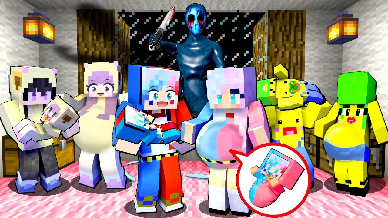 【妊婦と赤ちゃんを守れ🔥】超怖い殺人鬼から家族を助けるマインクラフト😱【マイクラ】ぽっぴんず