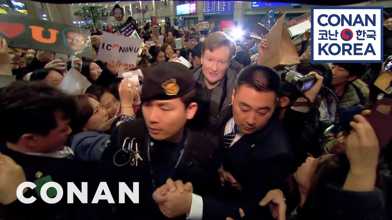 Conan's Rock Star Airport Reception In Korea | CONAN on TBS