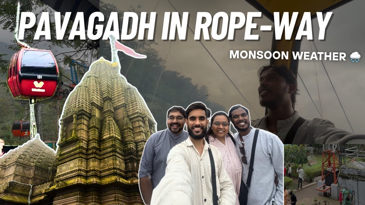 Foggy Ropeway Ride to Pavagadh Mahakali Mandir & Hidden Gupteshwar Mahadev! | Pavagadh in Monsoon