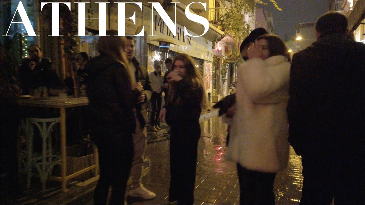 Rainy Saturday Night Walk | Athens Nightlife  [4K HDR]