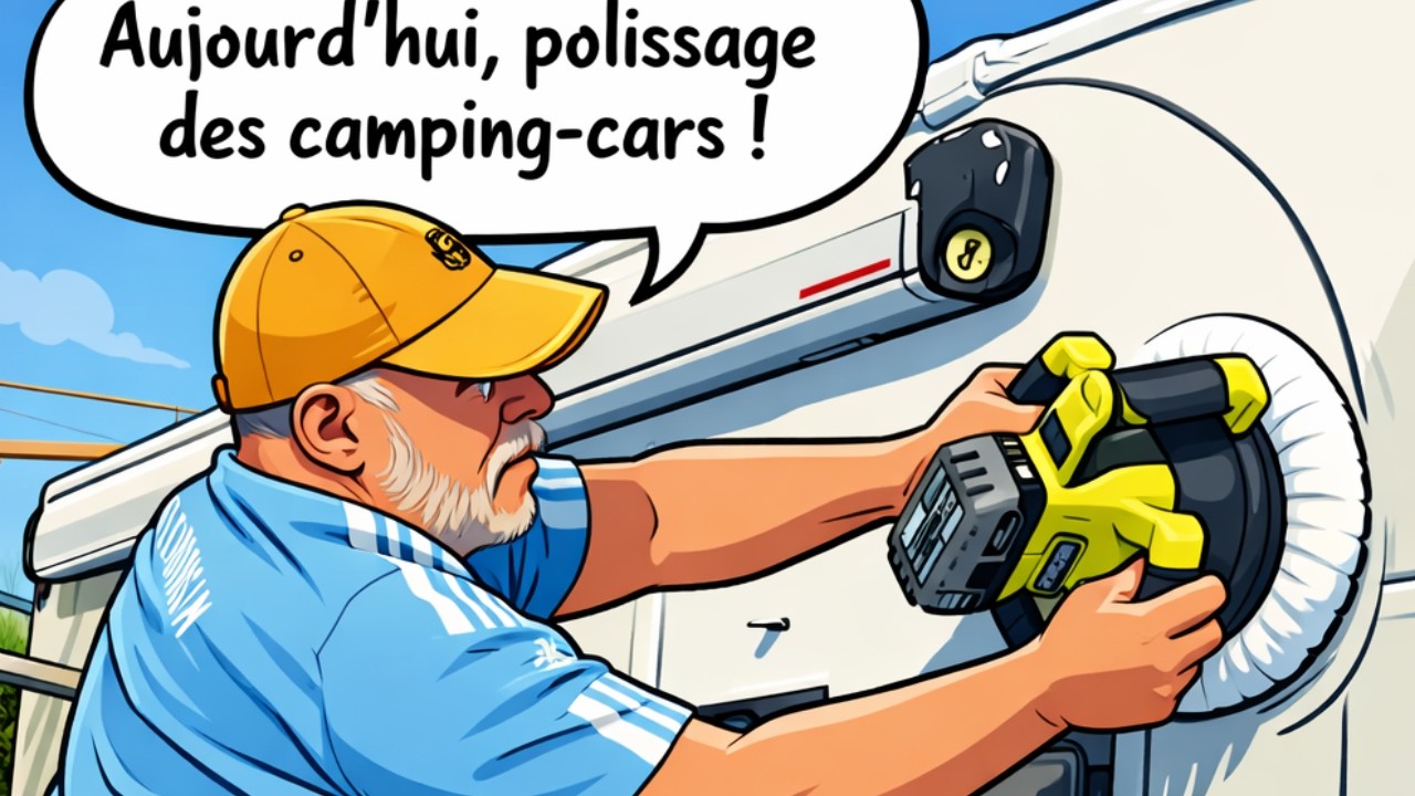 Polissage du camping car pour la premiere fois