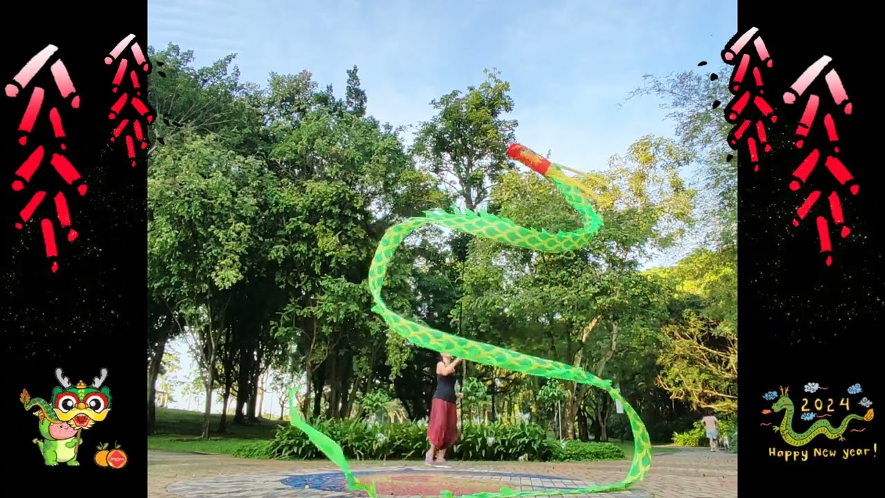 CNY 2024 Dragon Flow - Dragon Flags, Double Dragon Poi, Long Pole Dragon
