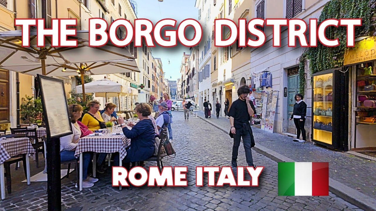 【4K】𝐖𝐀𝐋𝐊 🇮🇹 Visiting the Borgo District in Rome, Italy