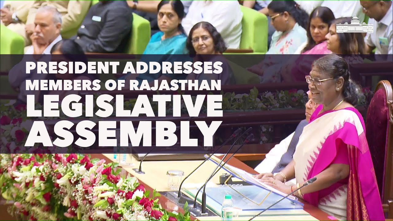 President Droupadi Murmu addresses the members of Rajasthan Legislative Assembly at Jaipur