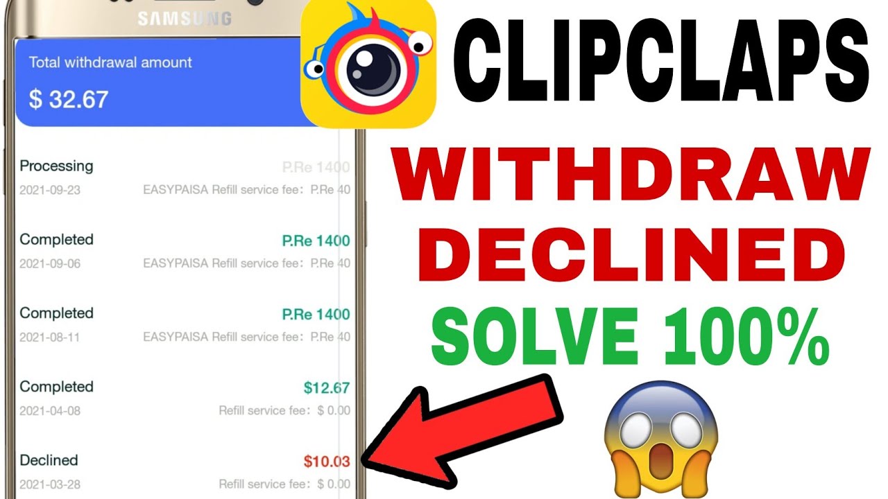 Clipclaps Withdraw Declined Problem 100% Solve || Clipclaps Withdrawal Problem || Must Watch
