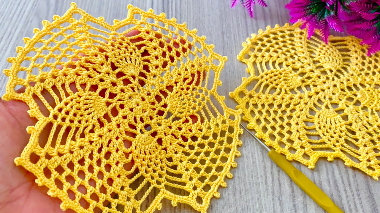 Crochet Super Beautiful Pineapple Square Motif Pattern❗️Step by Step How to Tutorial