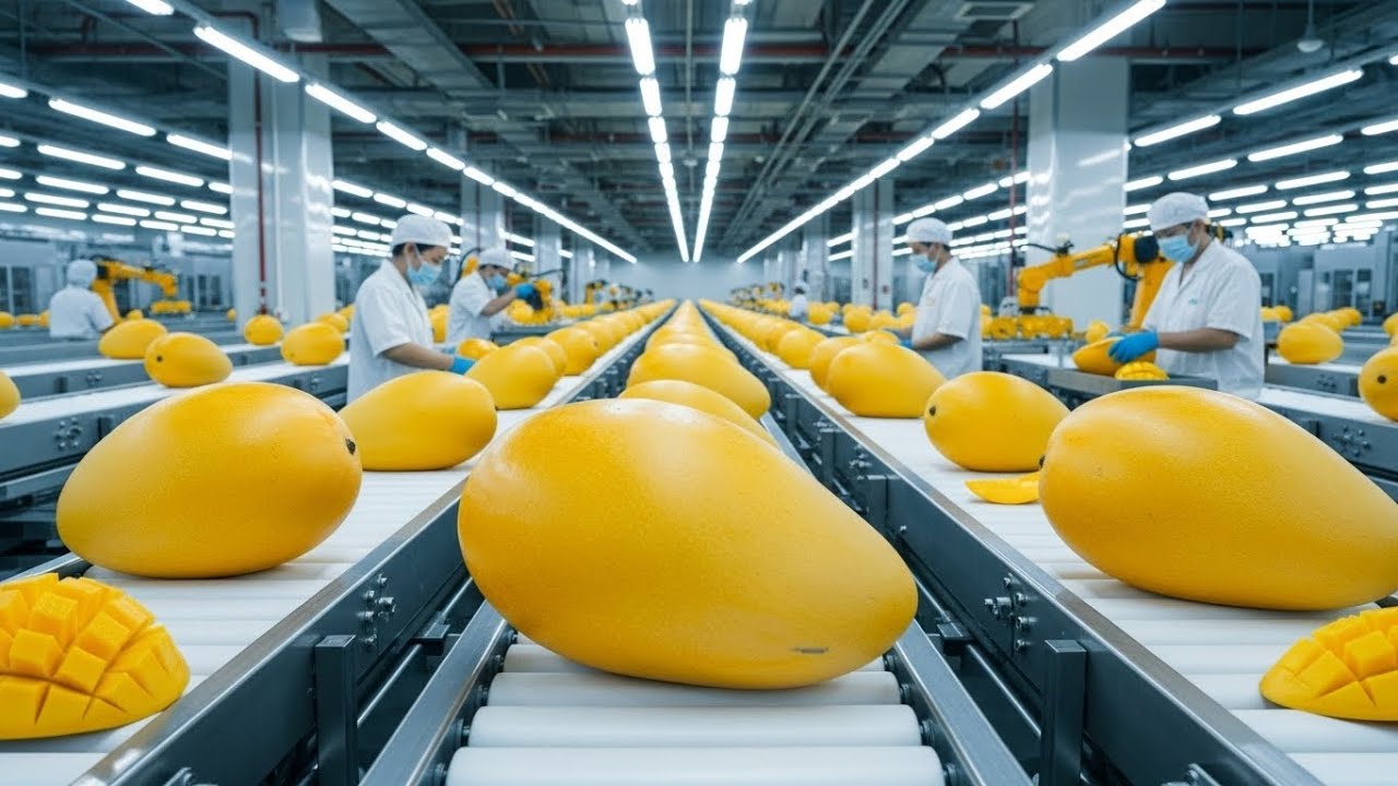 Inside Mango Juice Factory - How 50,000 Mangoes Become Juice Every Day | Modern Food Production