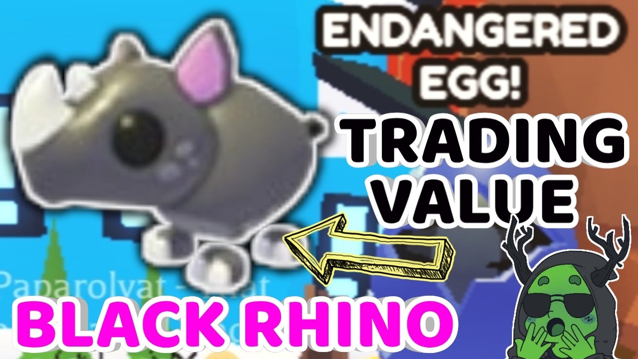 BLACK RHINO TRADING VALUE IN ADOPT ME! ENDANGERED EGG PETS !