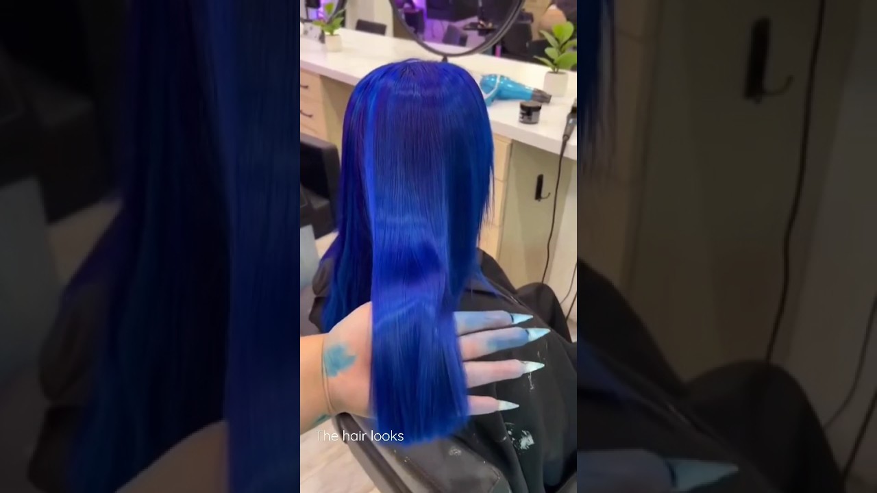 Blue hair color global || the hair looks #shorts #youtubeshorts
