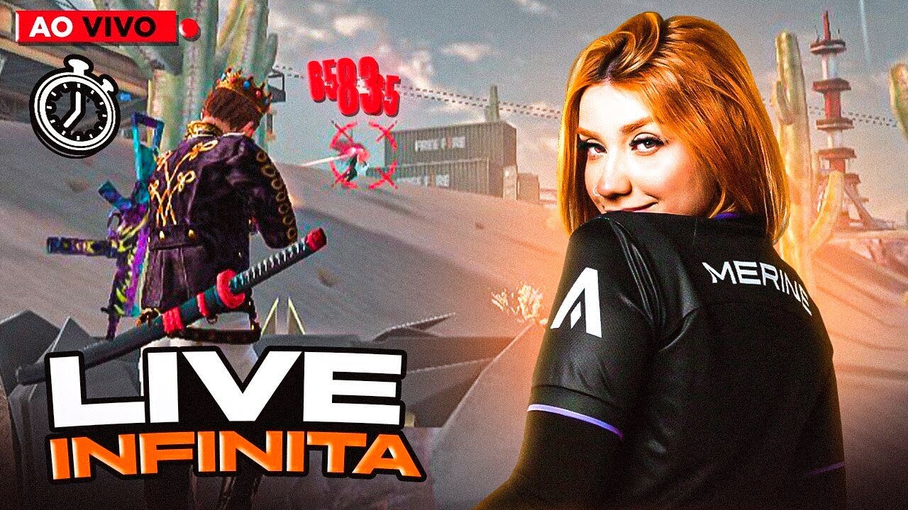 24 HORAS COMIGO 🔥 RANK COM INSCRITOS!!! 🔥 merine lives free fire