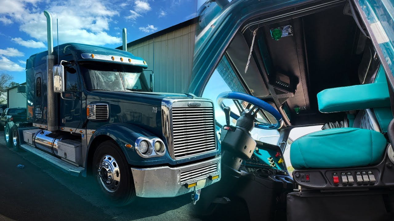 Переделка интерьера Freightliner Coronado (морской пол + черная кожа + покраска в цвет кузова!)
