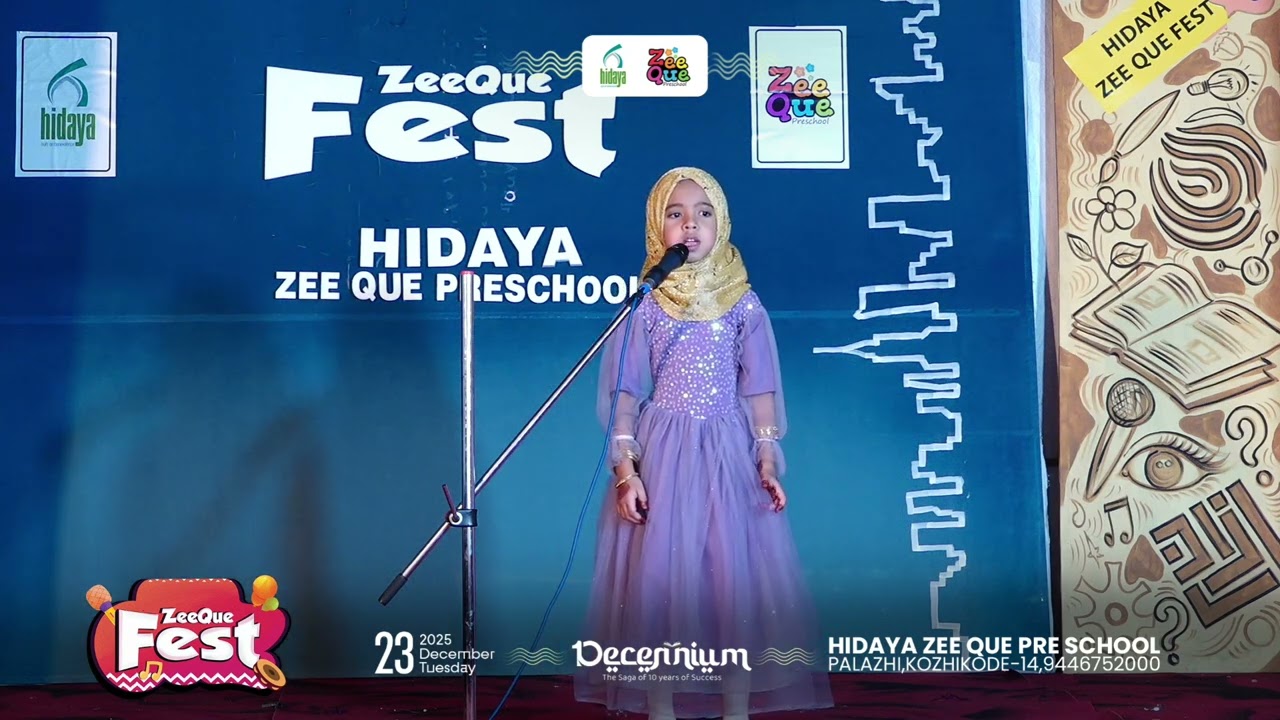 HIDAYA ZEE QUE FEST | MADH SONG by uzq students | Hidaya Zee Que Preschool,Palazhi