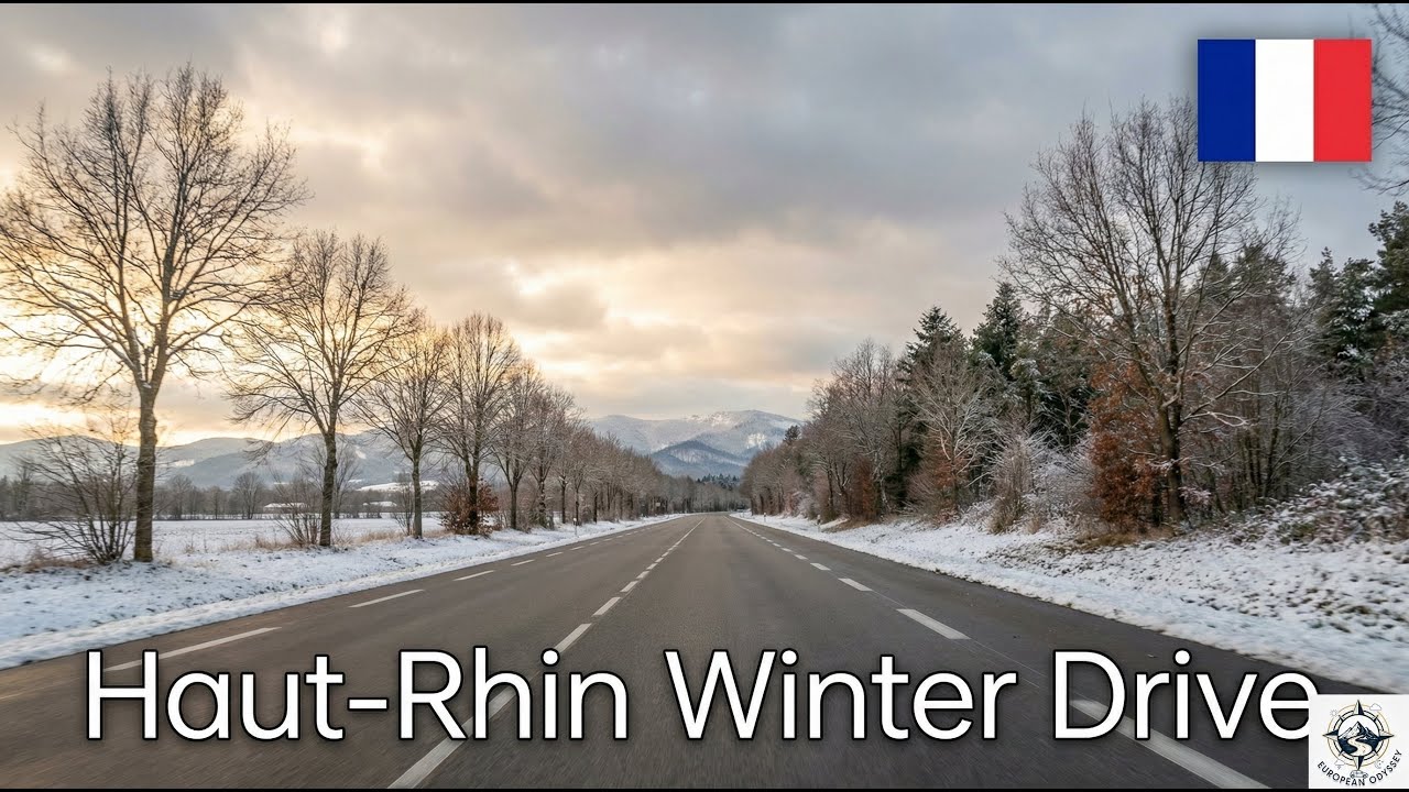 Alsace 4K | Saint-Louis to Illzach | Relaxing Winter Drive