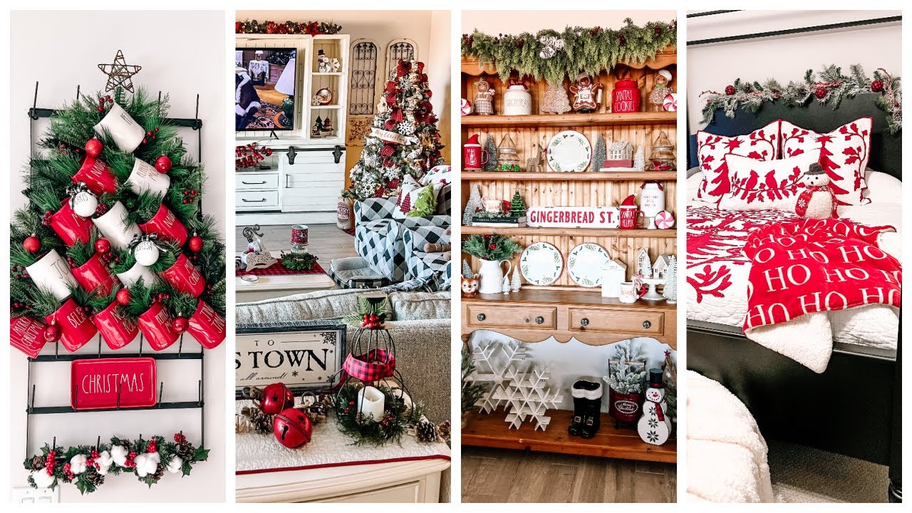 Christmas Home Tour 2021 | Farmhouse Christmas Home Decor | Traditional Color Scheme