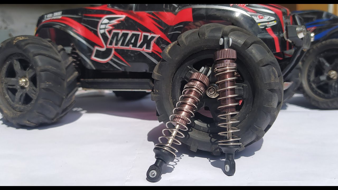 Металлические маслянные амортизаторы Remo Hobby S Max. Сравнение работы амортизаторов.
