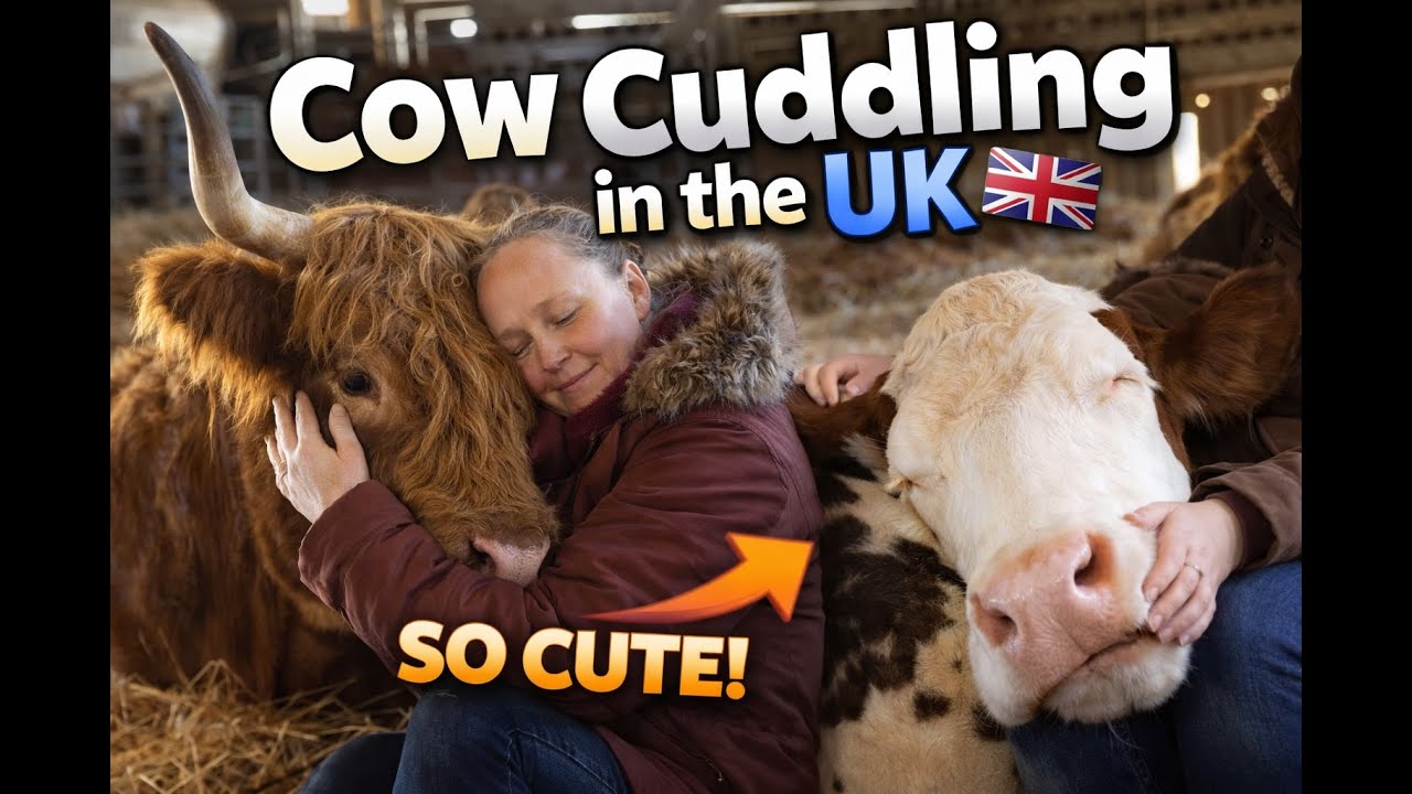 Cow Cuddling therapy in the UK. A great way to unwind!