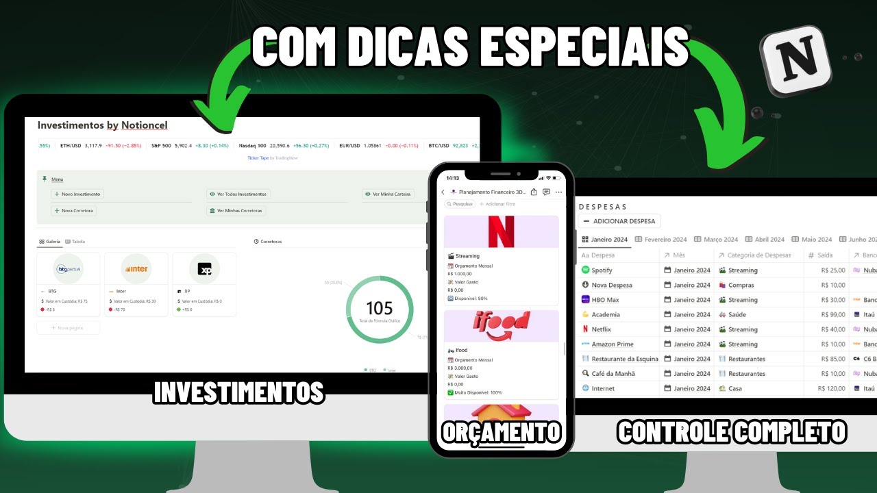 Melhores Templates de Finanças no Notion para 2025! (Despesas, Investimentos e mais)