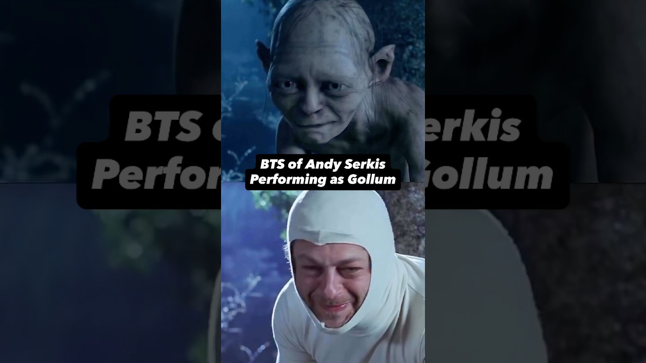BTS of Andy Serkis as Gollum 
