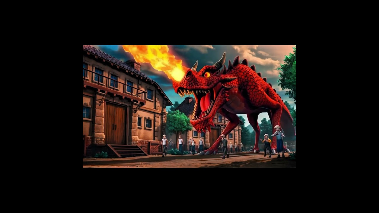 dragon's attack on the village 1 #dragon#attach #village#fire#fight