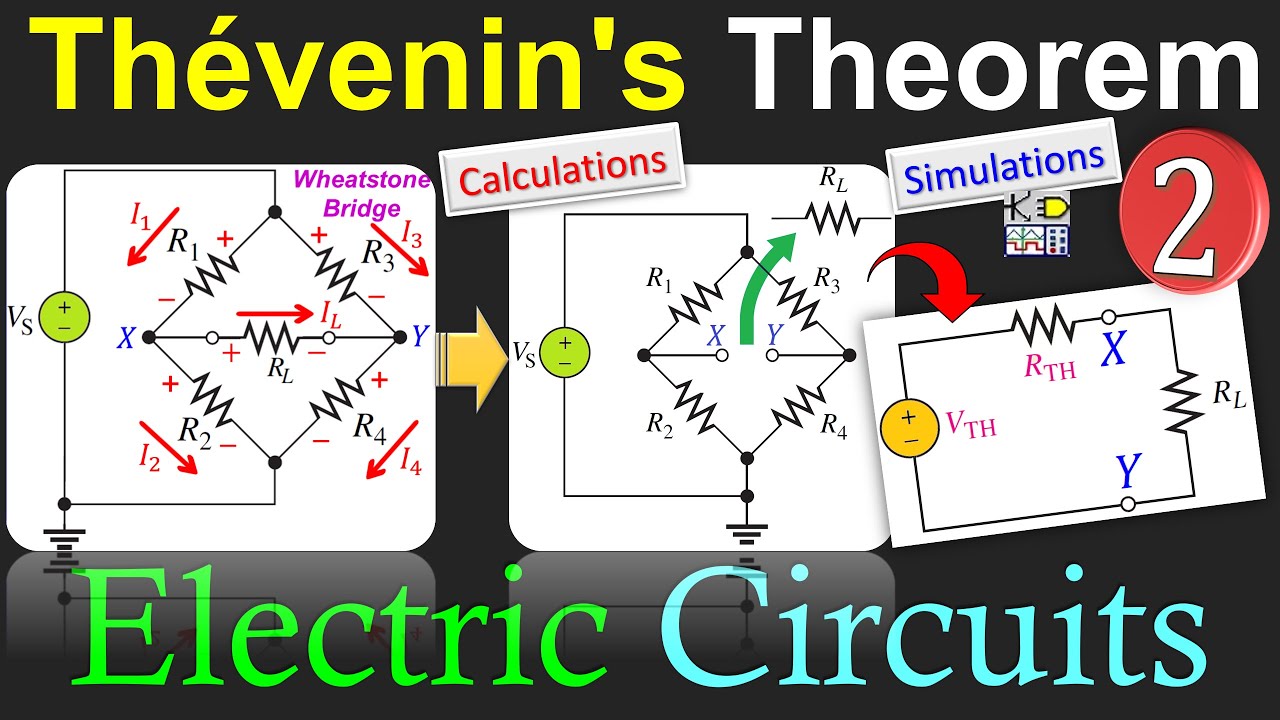 DC Electric Circuits 💡 Thevenin's Theorem Applied on Wheatstone Bridge 🌟 Calculations & Simulations