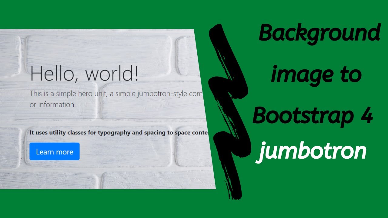 How to set background image in Bootstrap 4 jumbotron box / Bootstrap 4 useful tutorial 2