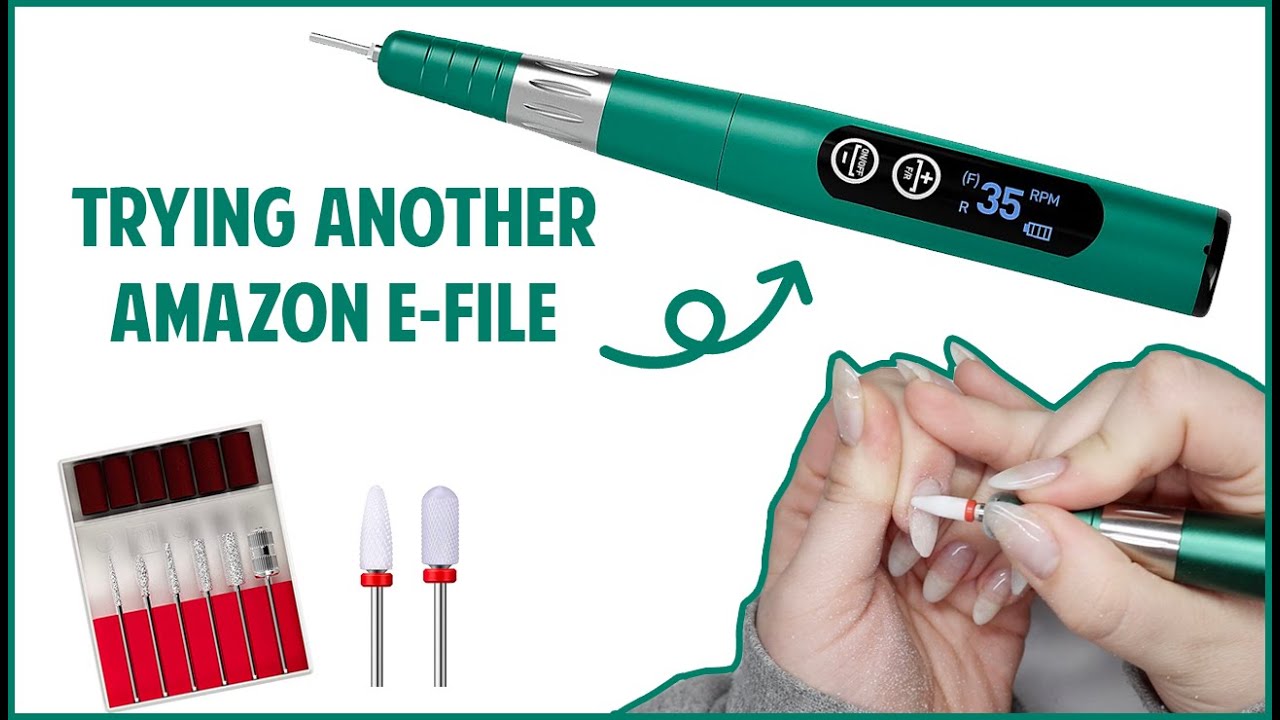 TRYING AMAZON E-FILE | FRANDY 501 Pro Portable Electric Nail Drill