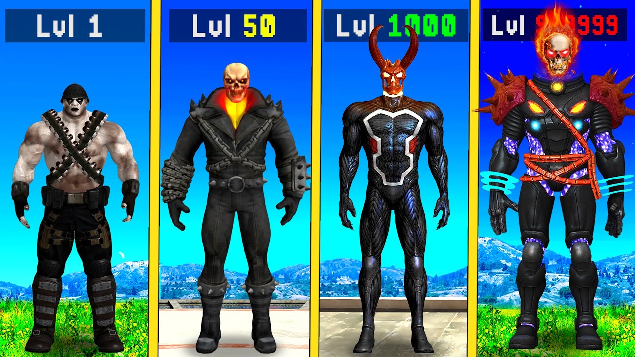 Upgrading 1 Level Ghost rider to 1000000 Level in GTA 5