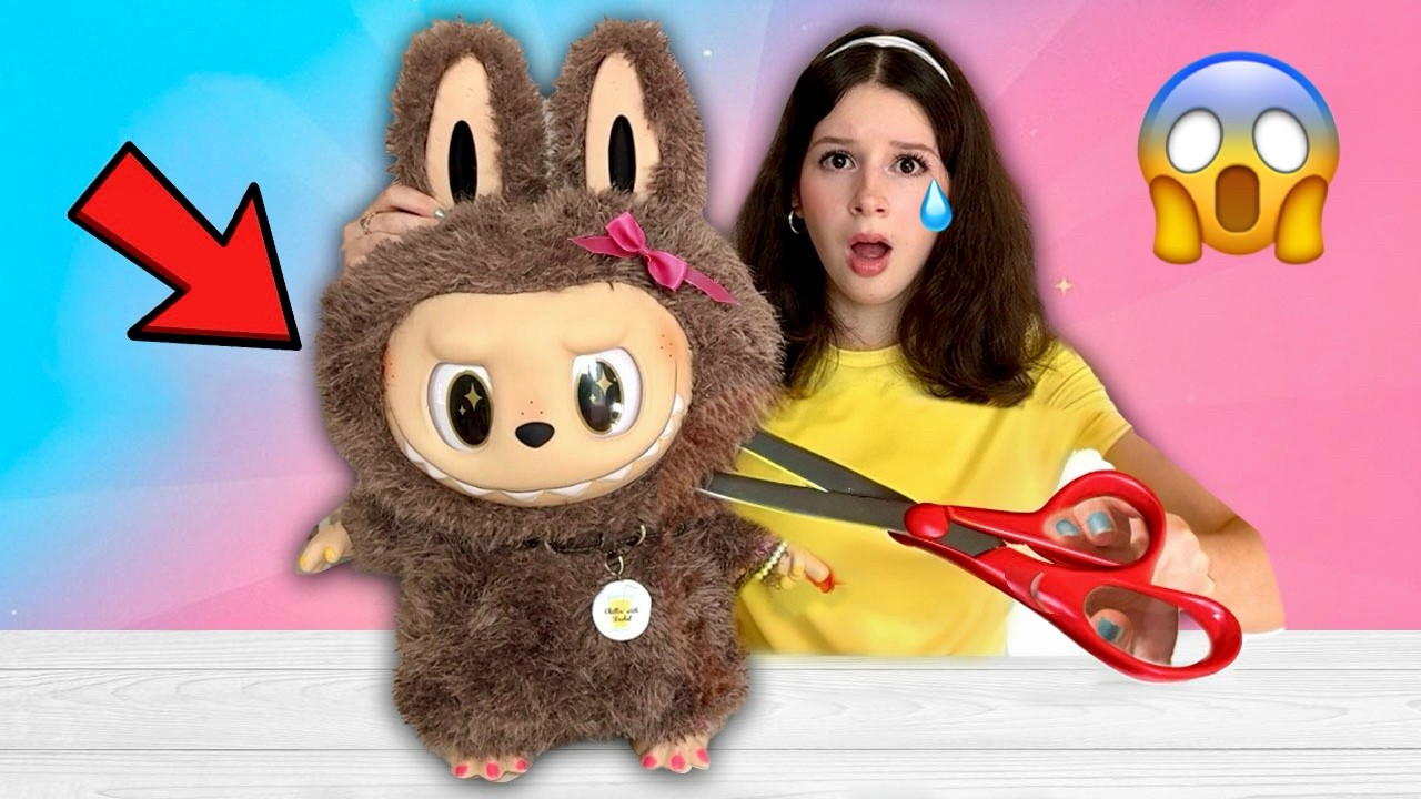 I CUT OPEN MY GIANT LABUBU! 😱😳✂️ *and found THIS!?* (GONE WRONG)