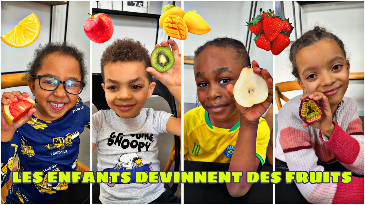 Les enfants devinent des fruits 🍋‍🟩 🍉🍇🥭🍎