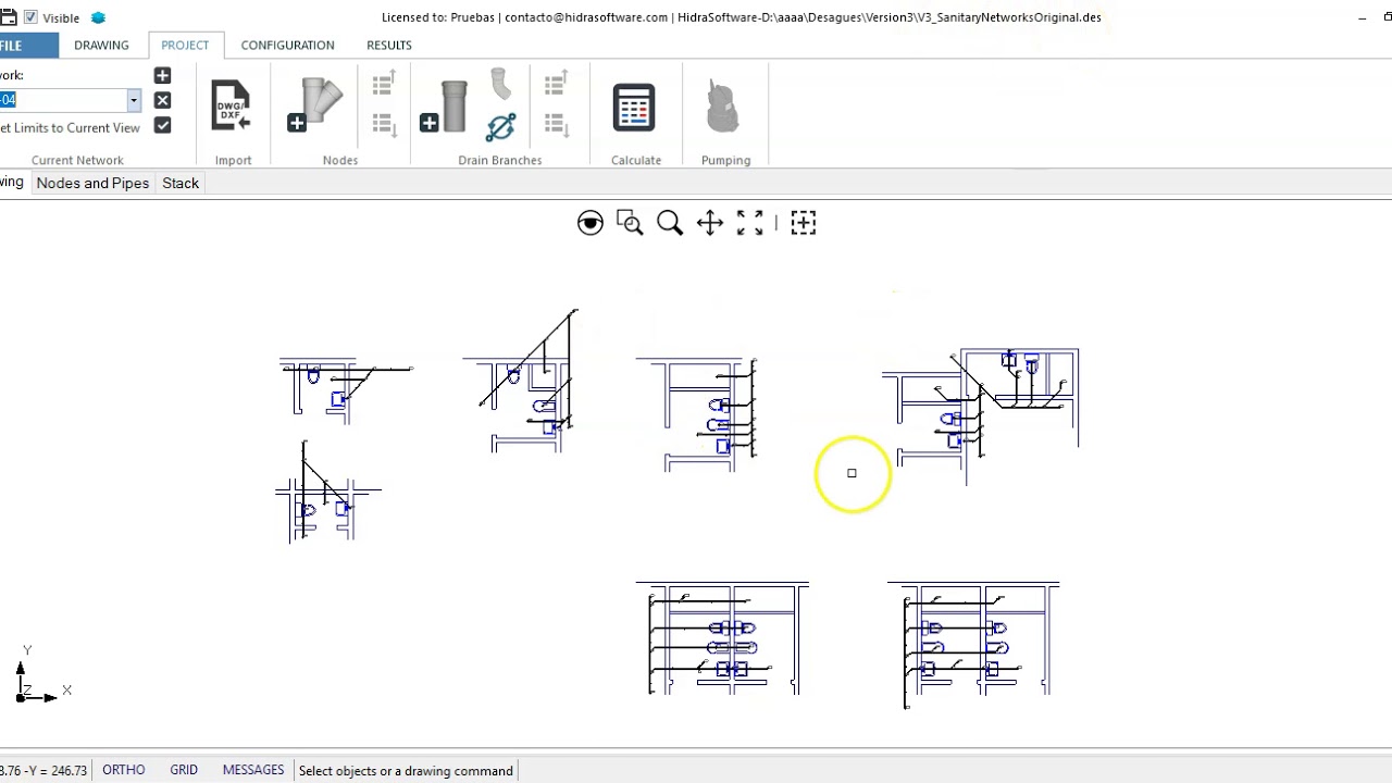 Plumbing vent design with DRAINS 3 0: Setting up the sanitary network