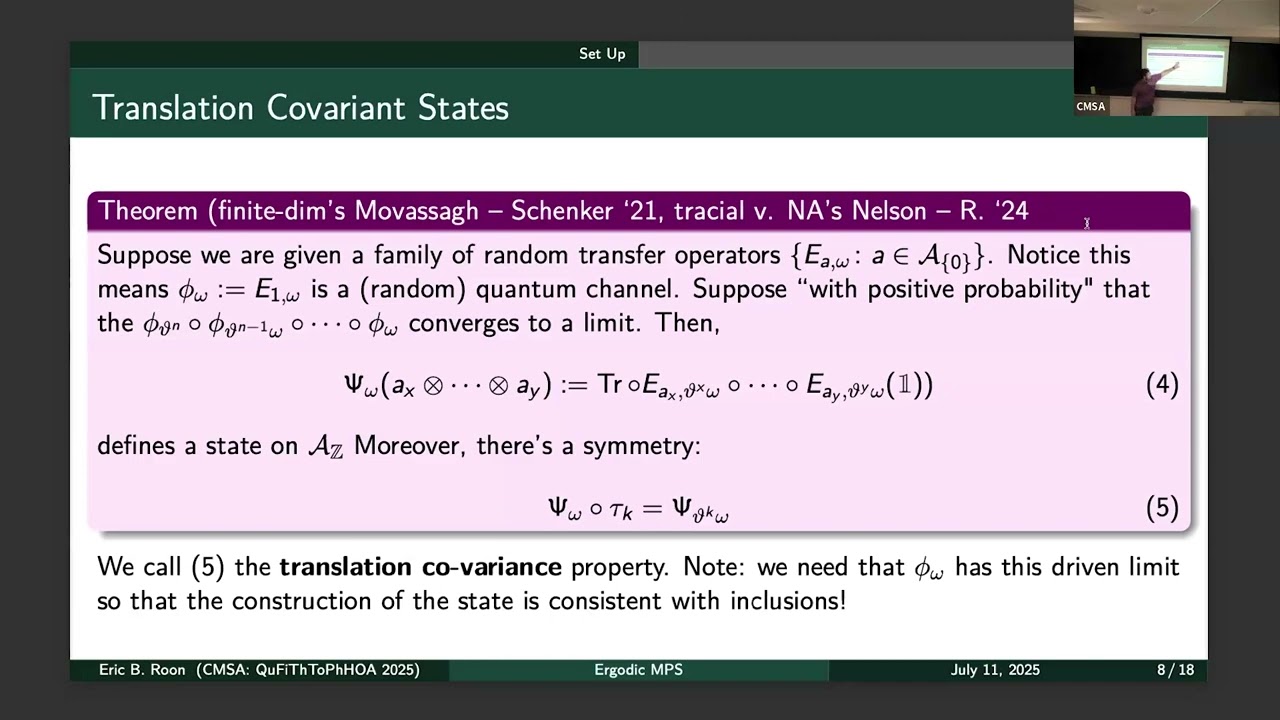 Eric Roon | Finitely Correlated States Driven by Topological Dynamics