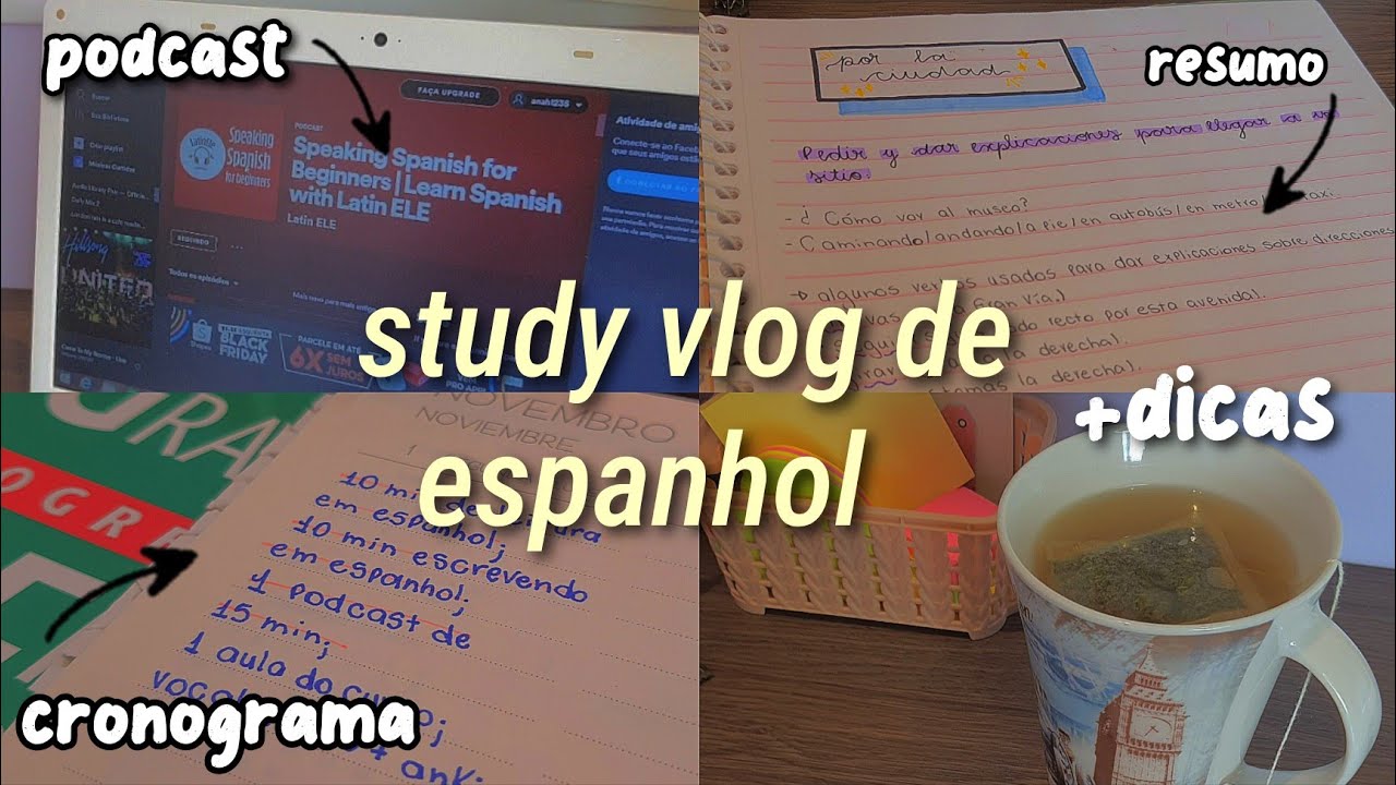 study vlog | estudando espanhol + dicas