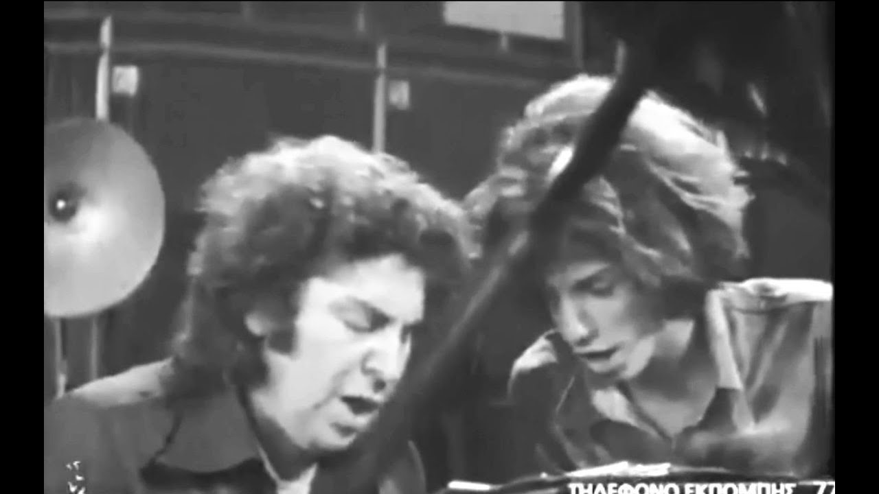 Mikis Theodorakis with his son Giorgos rehearsing at CBC (RIK) - Cyprus, 1975
