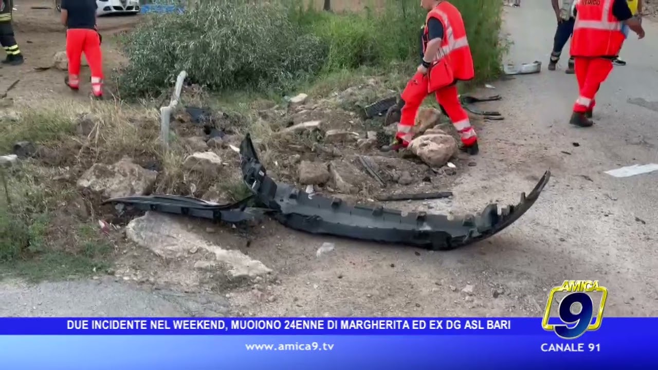 Due incidenti nel weekend, muoiono 24enne di Margherita ed ex dg Asl Bari